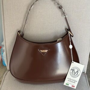 Valentino Orlandi Brown Vegan Leather Shoulder Bag